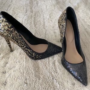 Black gold Aldo heels worn once